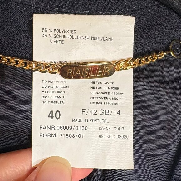 Basler navy blue wool blend blazer jacket - Picture 3 of 4